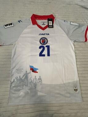 Men's White and Red Football Jersey - #21